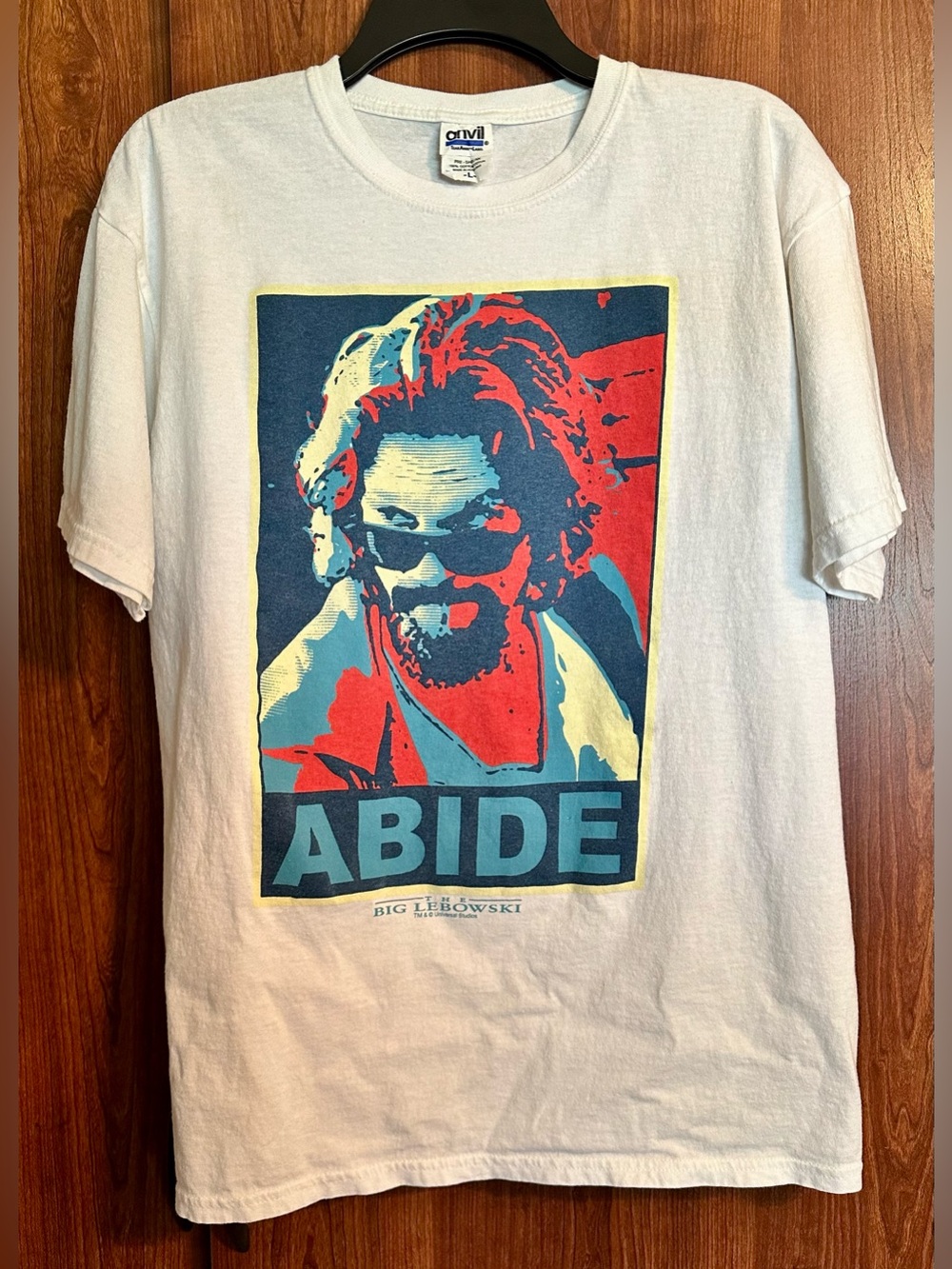 The Big Lebowski Movie Promo T-Shirt - L - White Limited Obama The Dude Abide